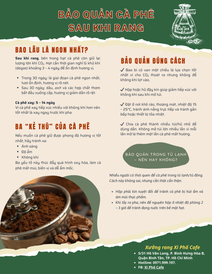 Chế độ bảo quản cafe sau khi rang như thế nào?